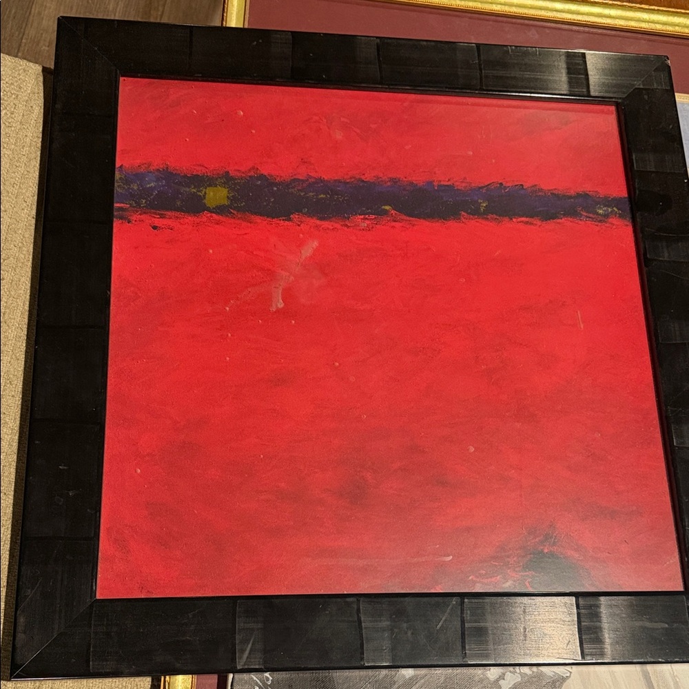 Abstract Red and Black Framed Art